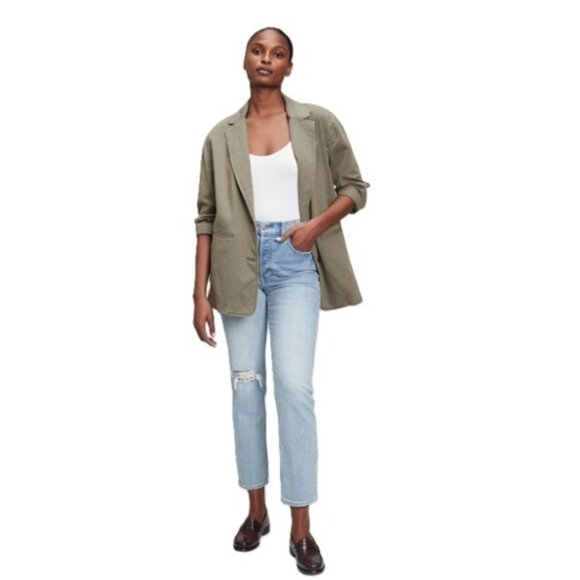 Gap Garment Dyed Twill Oversized Boyfriend Blazer Jacket Sz XL - Picture 2 of 5
